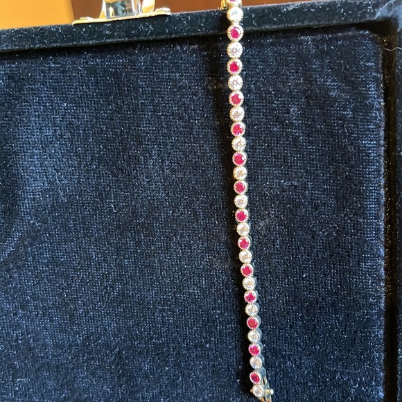 QVC Ruby and diamond gold tone bracelet - Picture 8 of 10